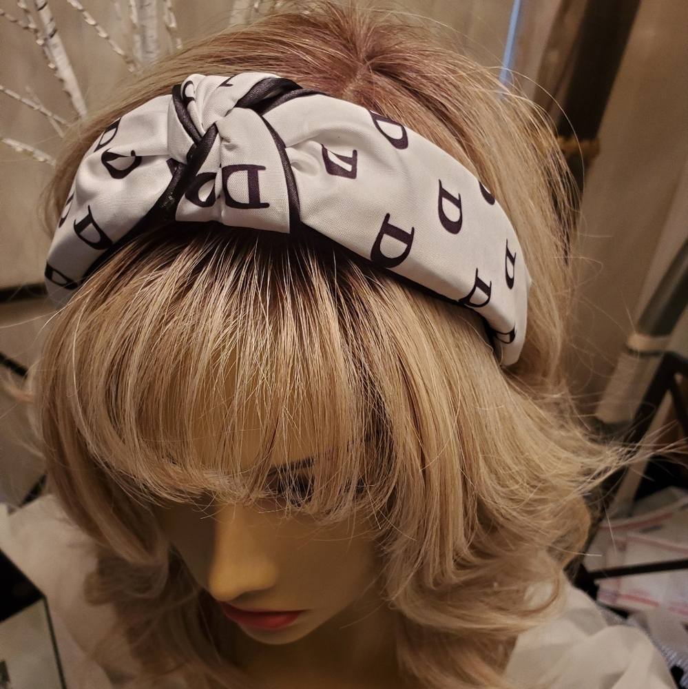 ⚜️ WHITE & BLACK FLEXIBLE HEADBAND  NEW